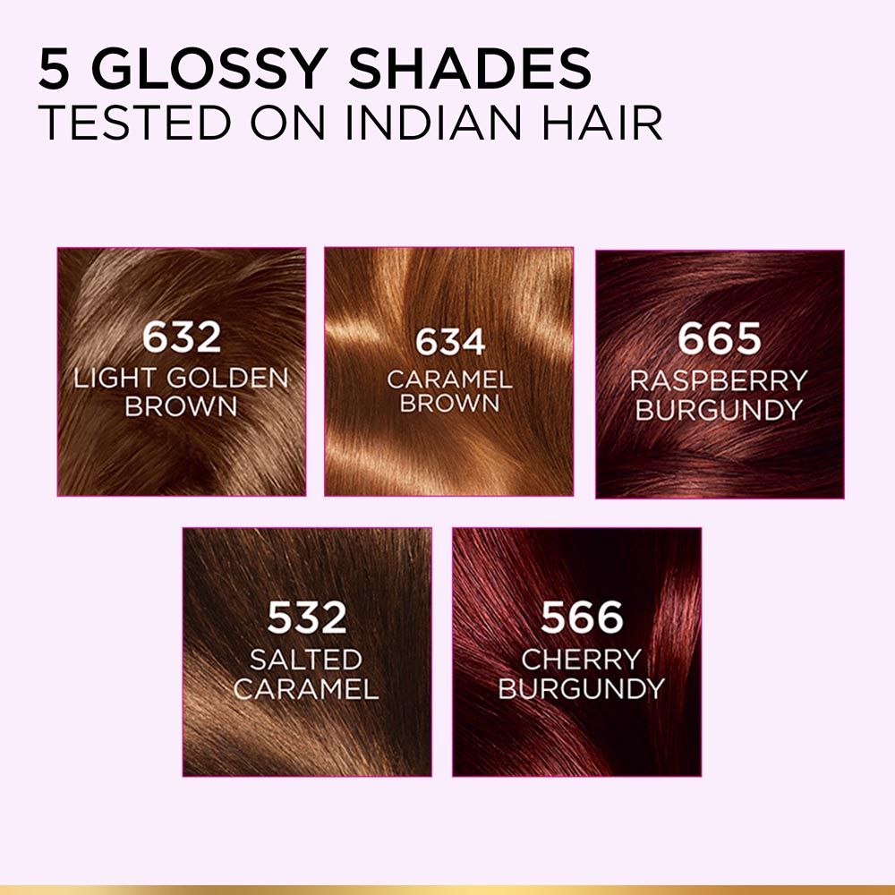 L'Oréal Paris Casting Creme Gloss Hair Color With Glycolic Gloss Complex - 532 Salted Caramel, 60ml+100g Buy at Indicrest Image 7