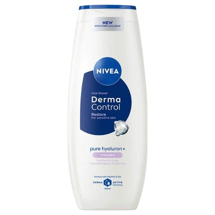 Nivea Derma Control Restore Shower Gel, 500ml Gentle Moisturizing Body Wash for Dry & Sensitive Skin