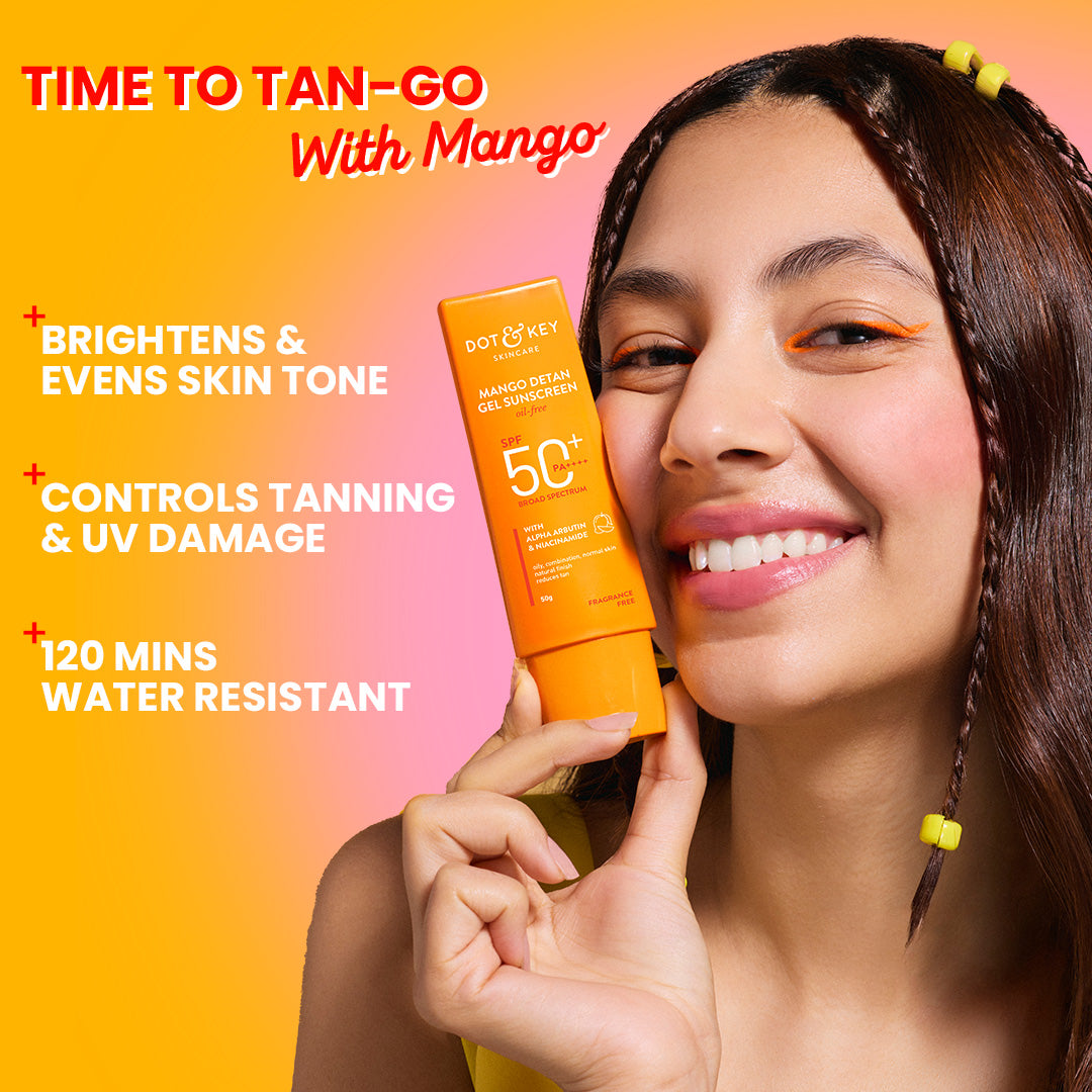 Dot & Key Mango + Detan Gel Sunscreen (Oil Free) SPF 50+ PA+++, 80g Buy at Indicrest Image 3
