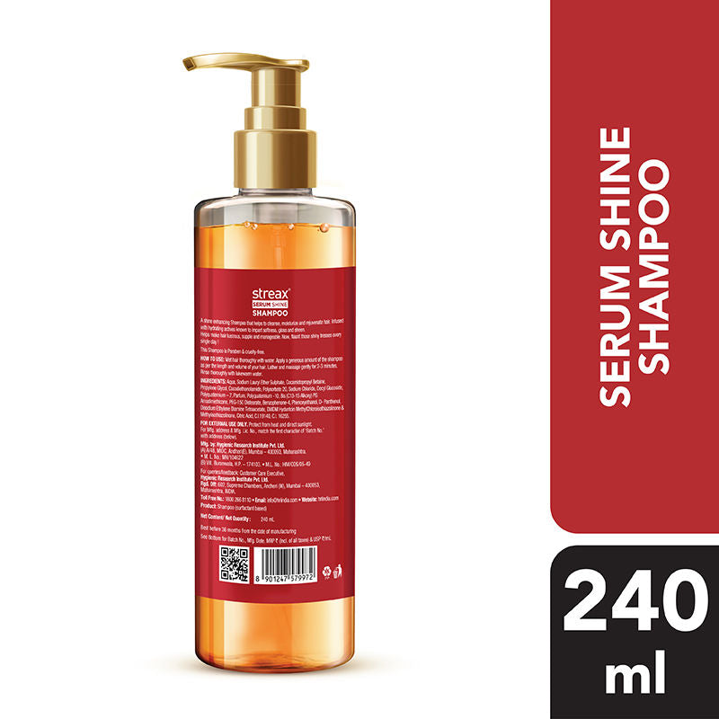 Streax Serum Shine Paraben Free Shampoo For Frizzy & Dry Hair With Silicon Boosters, 240ml Buy at Indicrest Image 9