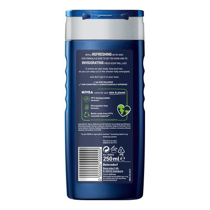 Nivea Sport Shower Gel, 250ml | Refreshing Body, Face & Hair Cleanser