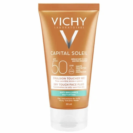 Vichy Capital Soleil Mattifying Face Fluid Dry Touch SPF 50, 50ml Protective Matte Sunscreen for Oily Skin