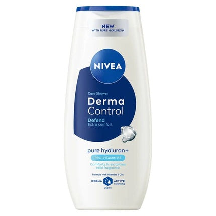 Nivea Derma Control Defend Shower Gel, 250ml Gentle Body Cleanser for Sensitive Skin