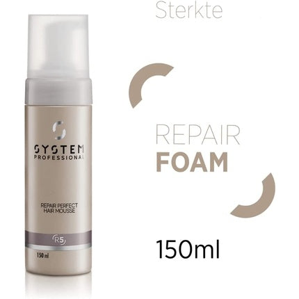 System Professional Repair Perfect Hair R5 Leave-In Treatment, 150ml | Heat Protection & Hair Strengthening Foam