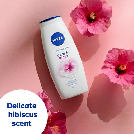 Nivea Caring Foam Relax Shower & Bath Foam, 750ml Nourishing Bath Cream