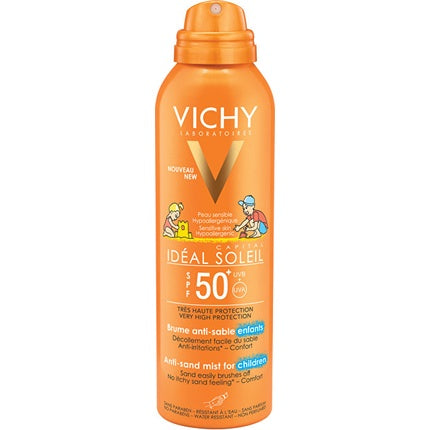Vichy Ideal Soleil SPF 50+ Anti-Sand Mist for Children, 200ml High Protection Sunscreen Spray