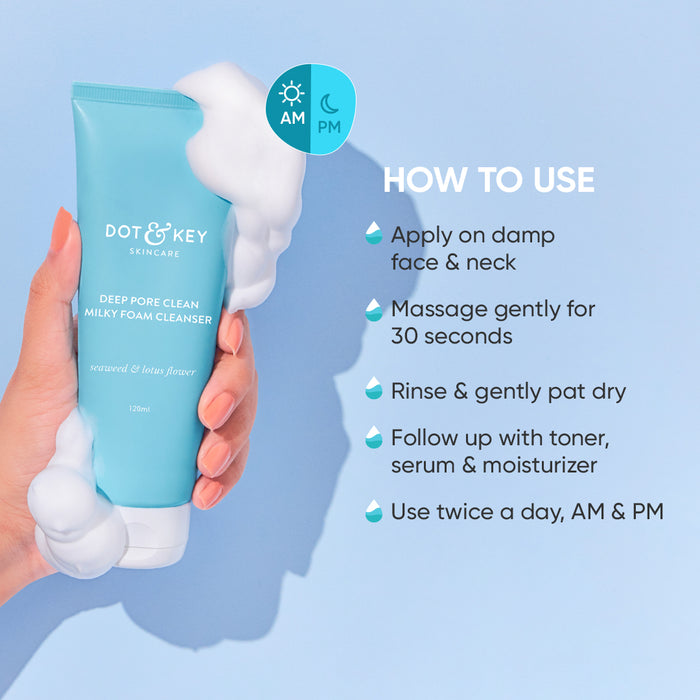 Dot & Key Deep Pore Clean Milky Foamy Cleanser, 100ml - Indicrest Buy at Indicrest Image 5