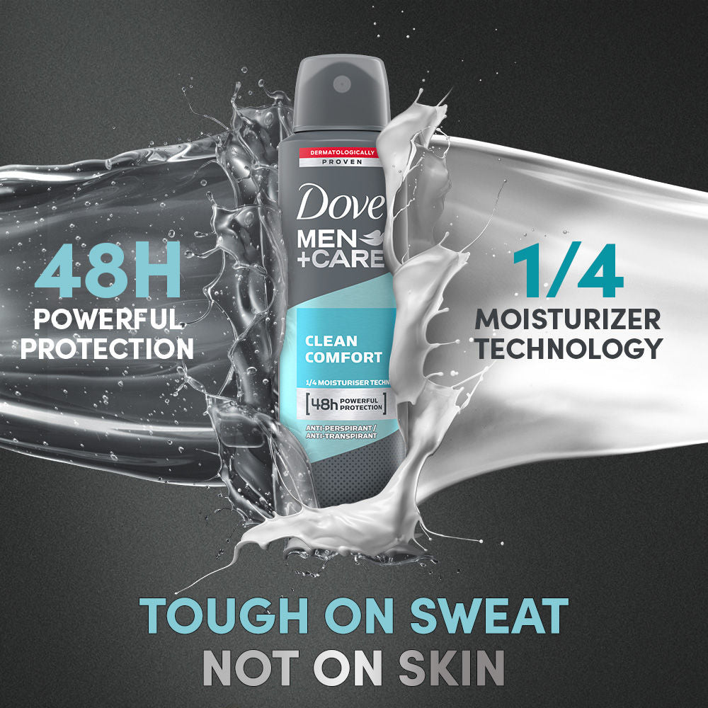 Dove Men+Care Clean Comfort Dry Spray Antiperspirant Deodorant (Pack of 3), 150ml Each Buy at Indicrest Image 5