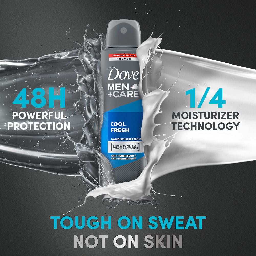 Dove Men+Care Cool Fresh Dry Spray Antiperspirant Deodorant (Pack of 3), 150ml Each Buy at Indicrest Image 5