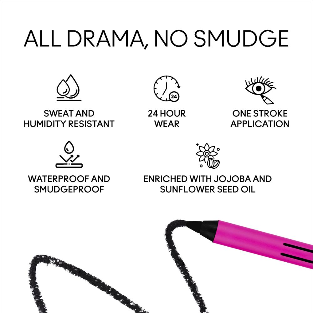 M.A.C In Extreme Dimension 24Hr Waterproof & Smudgeproof Kajal Eye Liner, 0.8g
