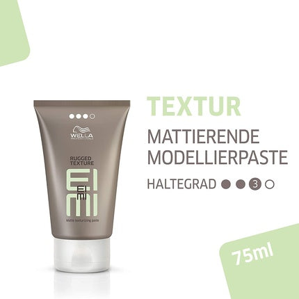 Wella Professionals EIMI Rugged Texture Matte Texturising Paste, 75ml | Strong Hold Matte Hair Styling Paste