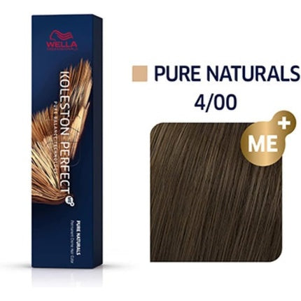 Wella Professionals Koleston Perfect Me+ Pure Naturals 4/00 Medium Intensive Brown Permanent Hair Color, 60ml
