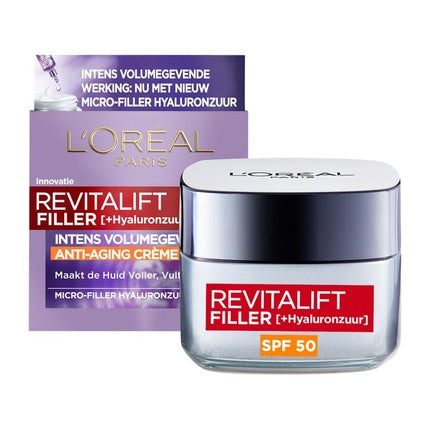 L'Oréal Paris Revitalift Filler Anti-Ageing Day Cream SPF 50 | Daily Hydrating Face Moisturizer with High Sun Protection