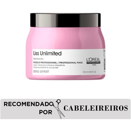 L'Oreal Professionnel Serie Expert Liss Unlimited Hair Mask, 500ml | Professional Smoothing Hair Mask for Frizzy Hair