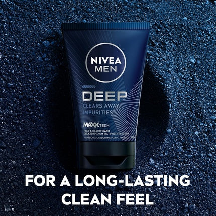 Nivea Men Deep Black Charcoal Face Wash Dark Wood, 75ml | Men's Purifying Face Wash