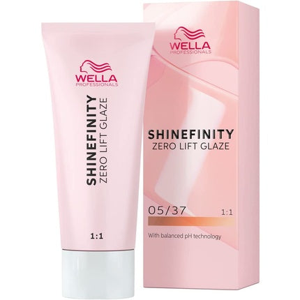 Wella Professionals Shinefinity Zero Lift Glaze 05/37 Caramel Espresso Demi-Permanent Hair Color, 60ml
