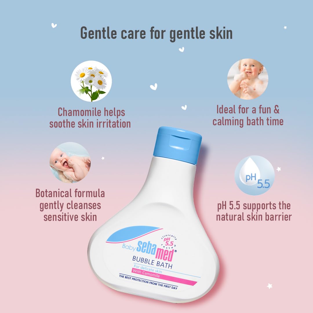 Sebamed Baby Bubble Bath|pH 5.5|With Chamomile|Soap Free|No Tears, 200ml Buy at Indicrest Image 3