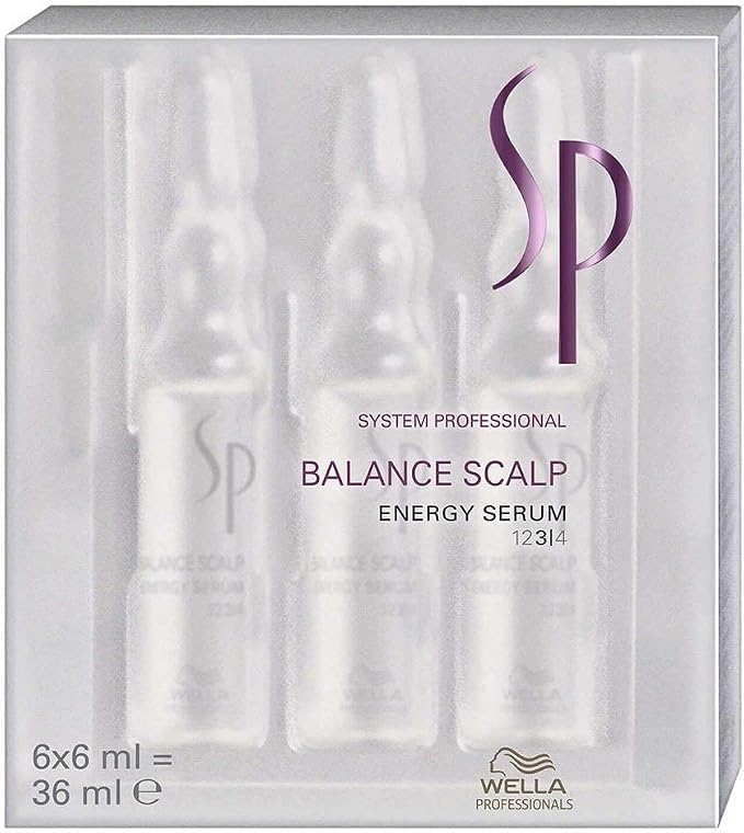 Wella SP Balance Scalp Energy Serum, 6 x 6ml Professional Leave-In Scalp Treatment