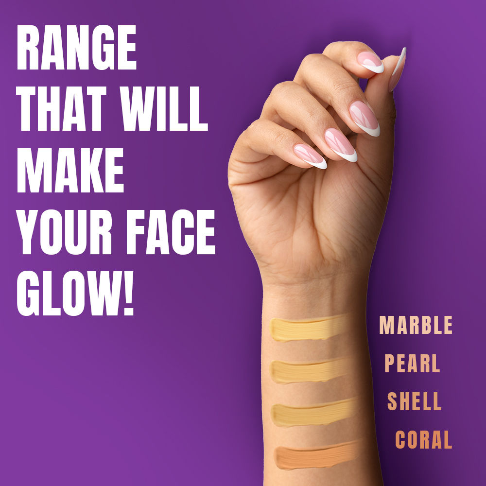 Elle 18 Lasting Glow Lightweight Foundation, Enriched With Vitamin E - 02 Marble, 27ml Buy at Indicrest Image 7