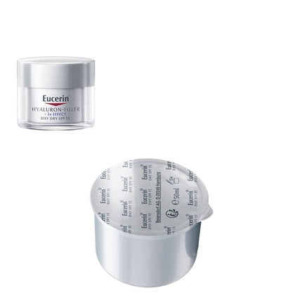 Eucerin Hyaluron-Filler Day Cream for Dry Skin Refill SPF 15, 50ml Anti-Age Moisturizing Face Cream