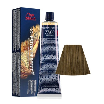 Wella Professionals Koleston Perfect Me+ 77/02 Medium Intense Natural Matte Blonde Permanent Hair Color, 60ml