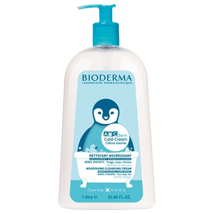 Bioderma ABCDerm Cold-Cream Nourishing Cleansing Cream, 1000ml | Gentle Cleanser for Babies & Children