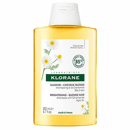 Klorane Brightening Shampoo with Chamomile for Blonde Hair, 200ml - Brightening Shampoo for Natural & Color-Treated Blonde Hair
