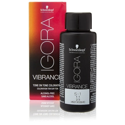 Schwarzkopf Professional IGORA Vibrance 5-1 Light Brown Cendre Demi-Permanent Hair Color, 60ml