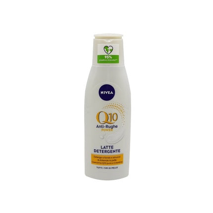 Nivea Visage Q10 Anti-Wrinkle Cleansing Milk, 200ml - Nourishing Facial Cleanser with Coenzyme Q10 for Mature Skin