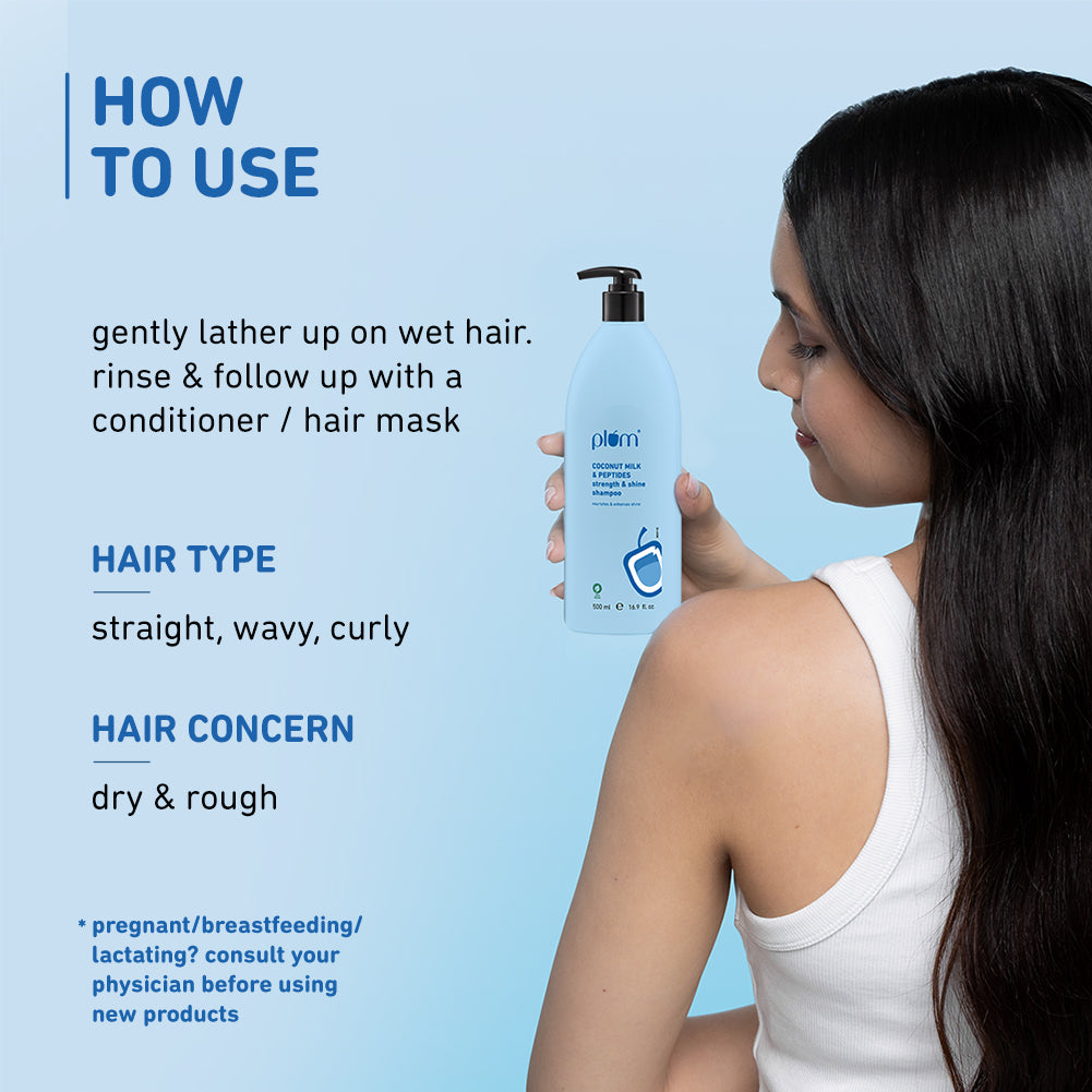 Plum Coconut Milk & Peptides Shampoo | Softens Strands | Nourishes Hair, 500ml Buy at Indicrest Image 6