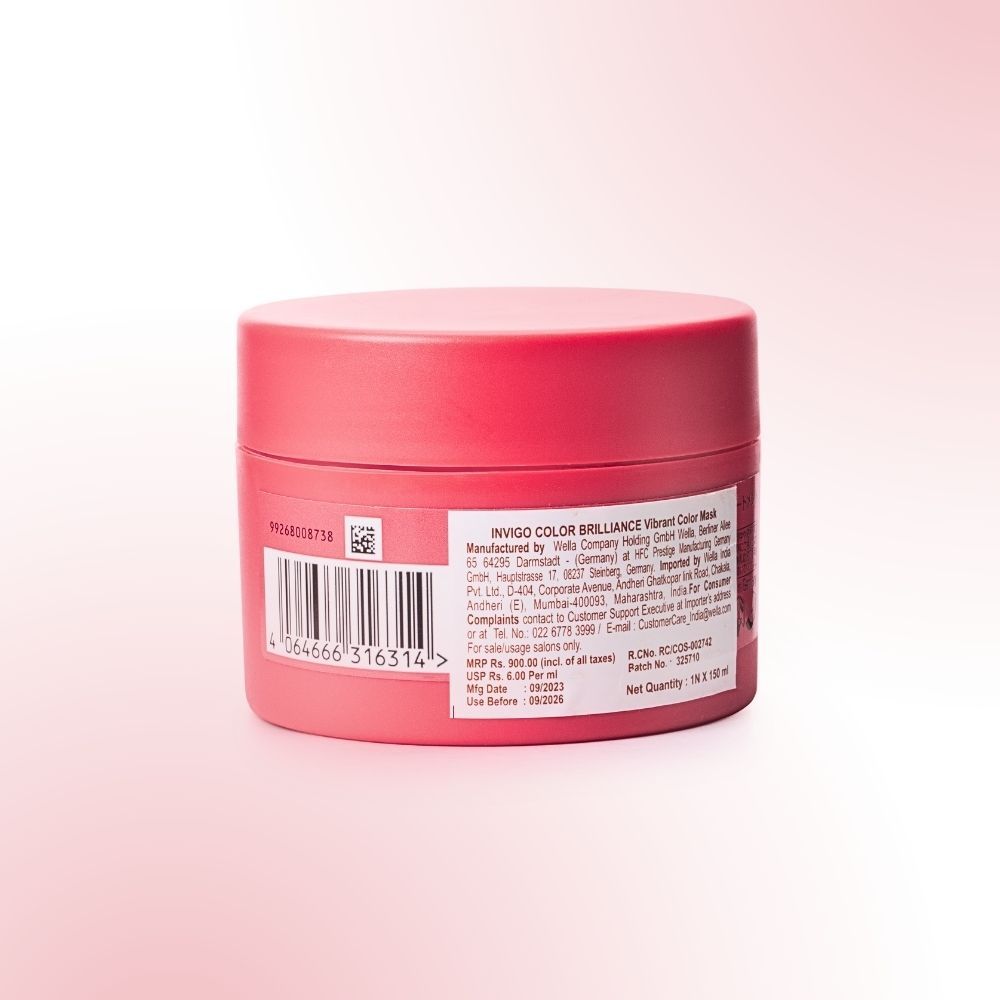 Wella Professionals Invigo Color Brilliance Hair Mask for Vibrant, Long-Lasting Color with Lime Caviar, 150ml Buy at Indicrest Image 8