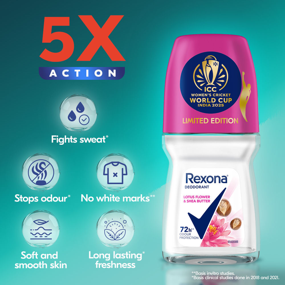 Rexona Antiperspirant Roll-On, Lotus Flower & Shea Butter (Pack of 2), 2 pieces Buy at Indicrest Image 6