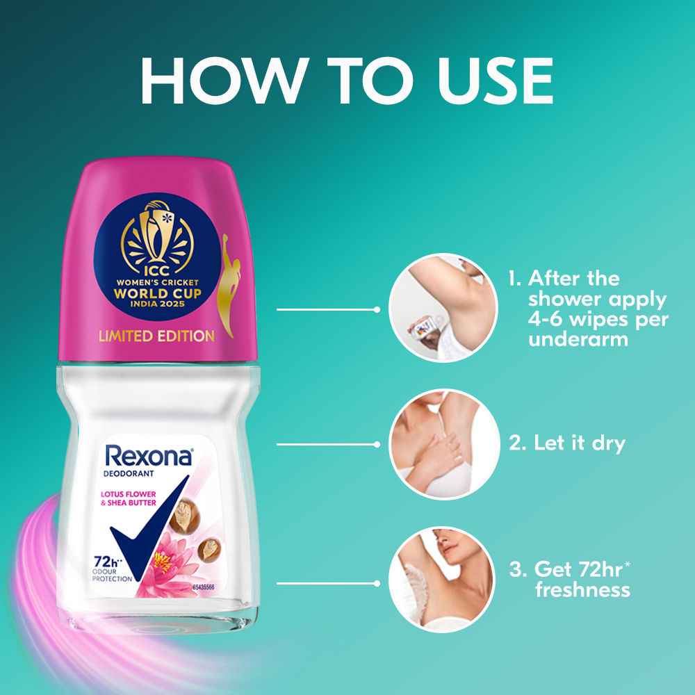 Rexona Antiperspirant Roll-On, Lotus Flower & Shea Butter (Pack of 3), 3 pieces Buy at Indicrest Image 11