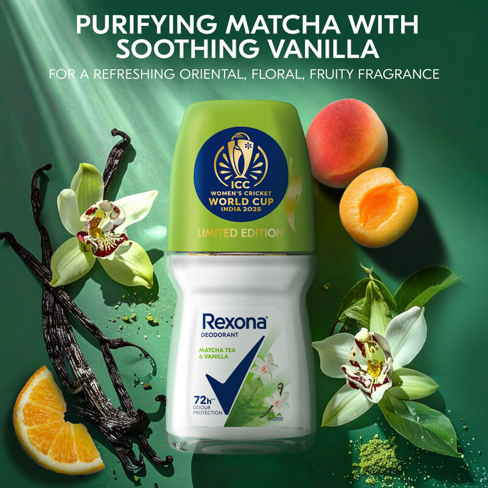 Rexona Matcha Tea & Vanilla And Sandalwood & Jojoba Oil Antiperspirant Roll-On (Pack of 2), 2 pieces Buy at Indicrest Image 9