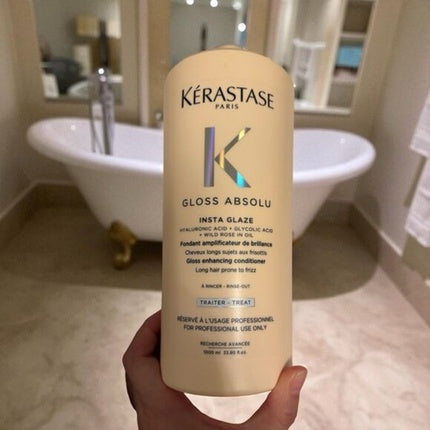 Kerastase Gloss Absolu InstaGlaze Conditioner, 1000ml - Smoothing & Shine Conditioner for Long, Frizz-Prone Hair