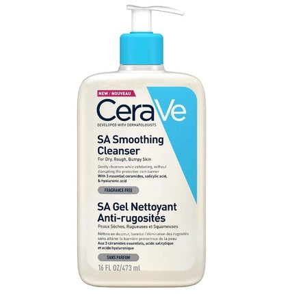CeraVe SA Smoothing Cleanser, 473ml – Salicylic Acid Exfoliating Cleanser for Rough & Bumpy Skin
