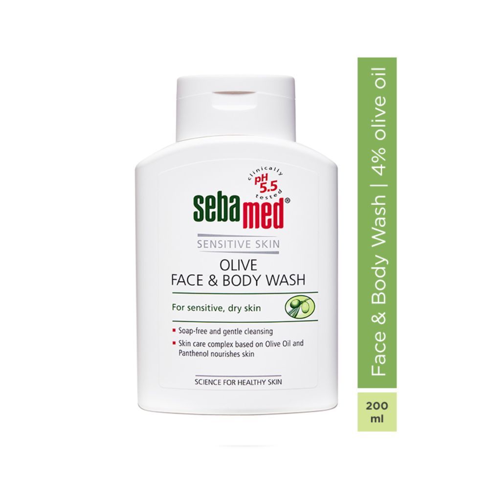 Sebamed Olive Face & Body Wash, PH 5.5, Soap Free, Sensitive Dry Skin, With Olive Oil & Panthenol, 200ml Buy at Indicrest