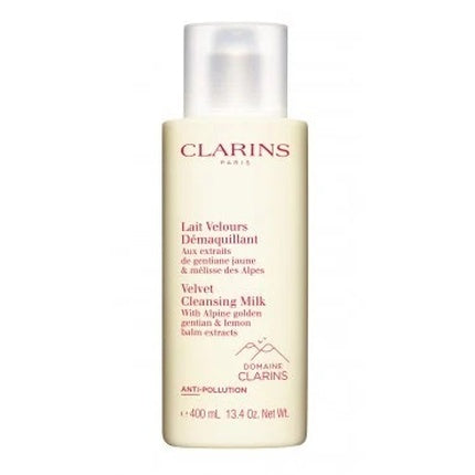 Clarins Velvet Cleansing Milk Refill, 400ml Gentle Face Cleanser & Makeup Remover
