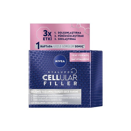 Nivea Cellular Anti-Age Night Cream, 50ml | Overnight Moisturizing Face Cream for Firmer-Looking Skin