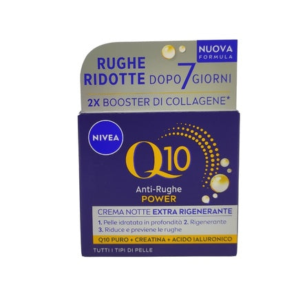 Nivea Q10 Anti-Wrinkle Power Night Cream Extra Regenerating, 50ml | Overnight Firming & Hydrating Face Cream