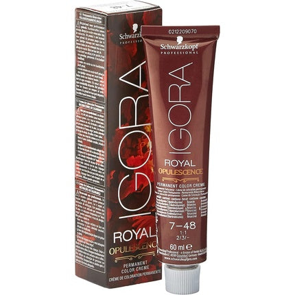 Schwarzkopf Professional Igora Opulescence 7-48 Medium Blonde Beige Red Permanent Hair Colour, 60ml