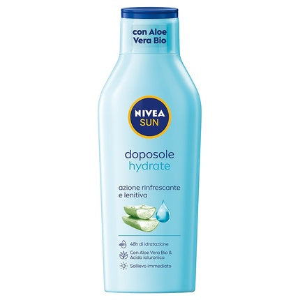 Nivea Sun After Sun Moisture Milk with Organic Aloe Vera & Hyaluronic Acid, 400ml Hydrating After Sun Body Lotion