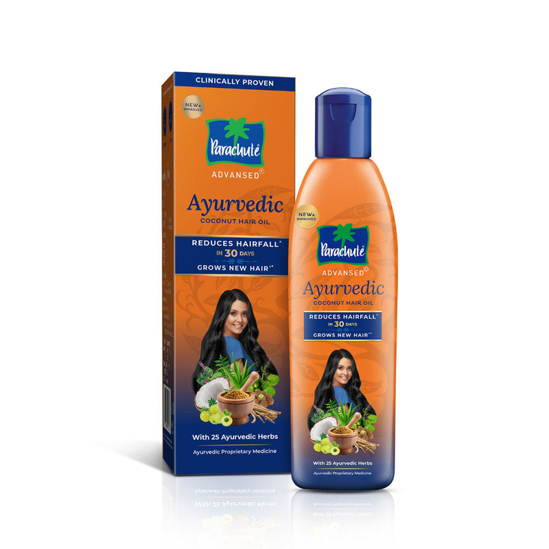 Parachute Advansed Ayurvedic Coconut Hair Oil With Neem & Bhringraj - Reduces Dandruff & Hair fall, 300ml Buy at Indicrest