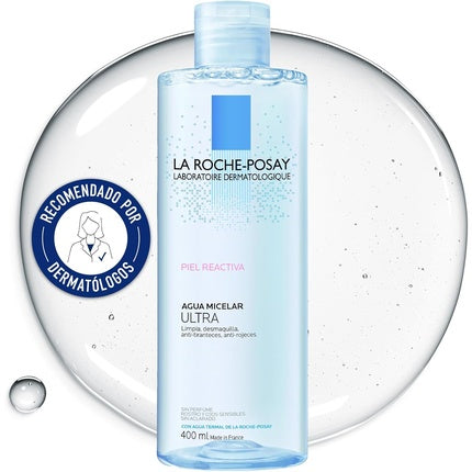 La Roche-Posay Micellar Water Ultra for Reactive Skin, 400ml Gentle No-Rinse Facial Cleanser & Makeup Remover