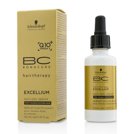 Schwarzkopf Professional BC Excellium Q10+ Omega 3 Anti-Dry Serum for Coarse Mature Hair, 30ml
