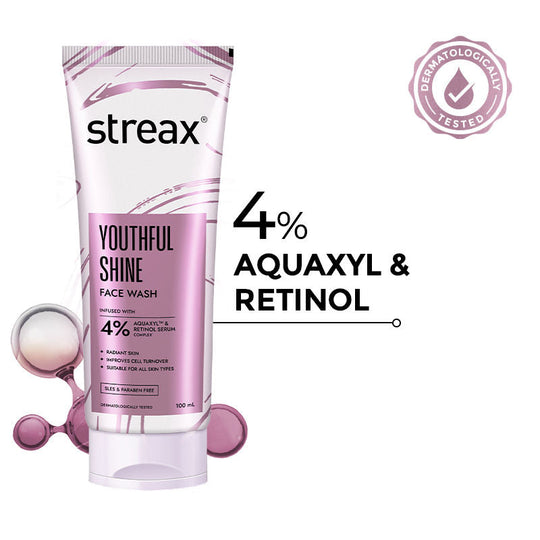 Streax Skin Youthful Shine Face Wash Cleanser For Reduction In Fine Lines & Wrinkles, 100ml Buy at Indicrest
