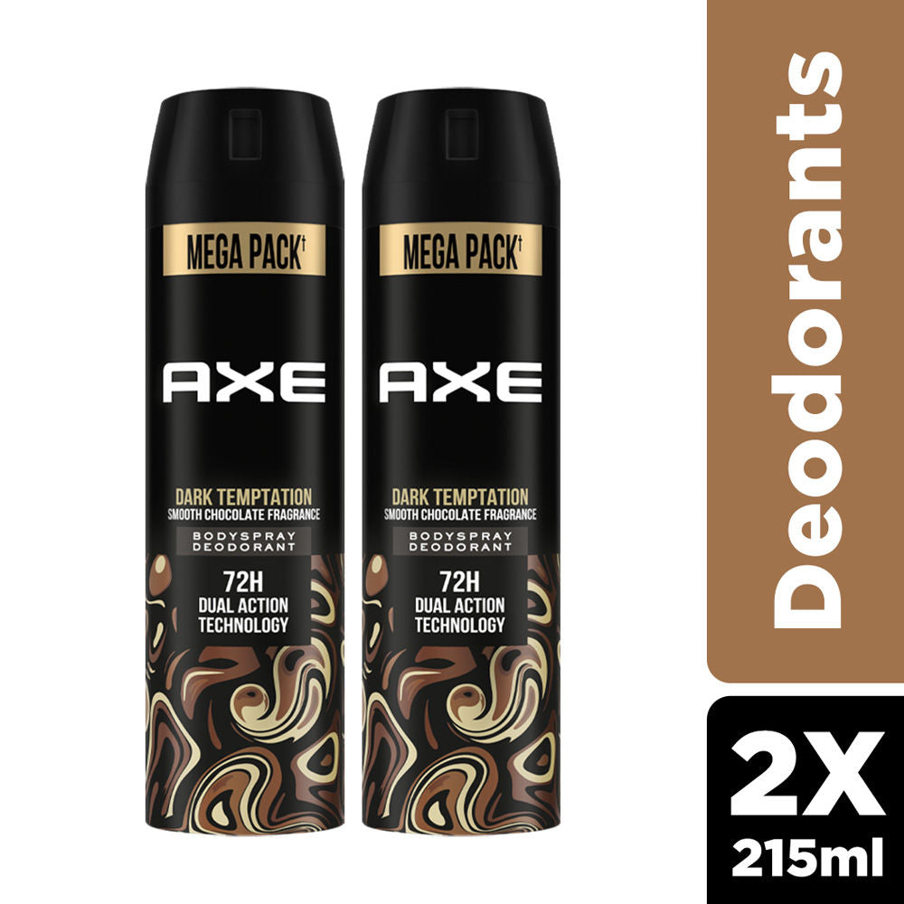 Axe Dark Temptation Long Lasting Deodorant Body Spray Combo - 2 units, Each 215ml Buy at Indicrest