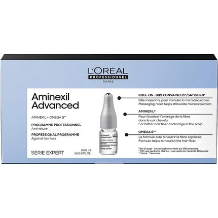 L'Oréal Professionnel Advanced Dual-Action Scalp & Anti-Thinning Hair Treatment with Aminexil, 10 x 6ml