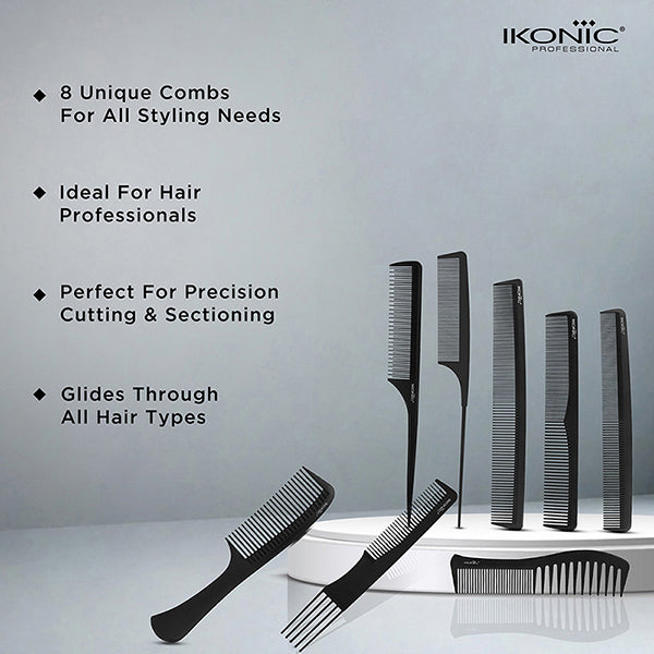 Ikonic Professional Pro Comb Set- (Set of 8 Pieces) Buy at Indicrest Image 4