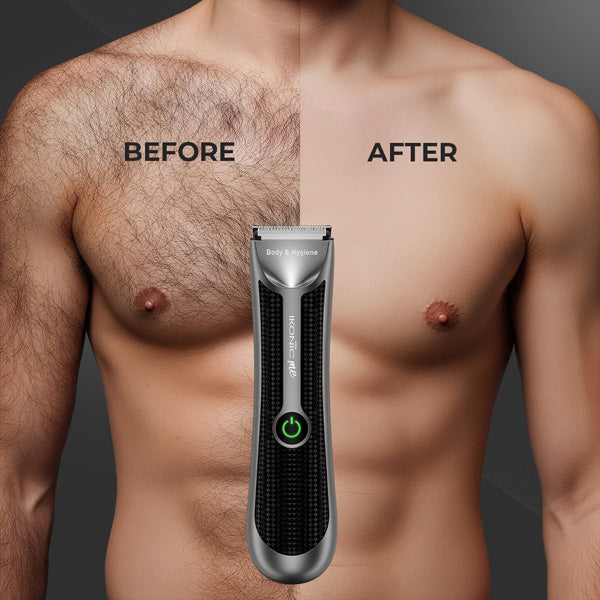 Ikonic Me Body & Hygiene Trimmer – Precision Grooming for Body & Intimate Areas | LED Spotlight | 90-Min Runtime | Powerful 7,000 RPM Motor | Water-Resistant (IPX6) | Stainless Ceramic Blades | Charging Dock Included Buy at Indicrest Image 7